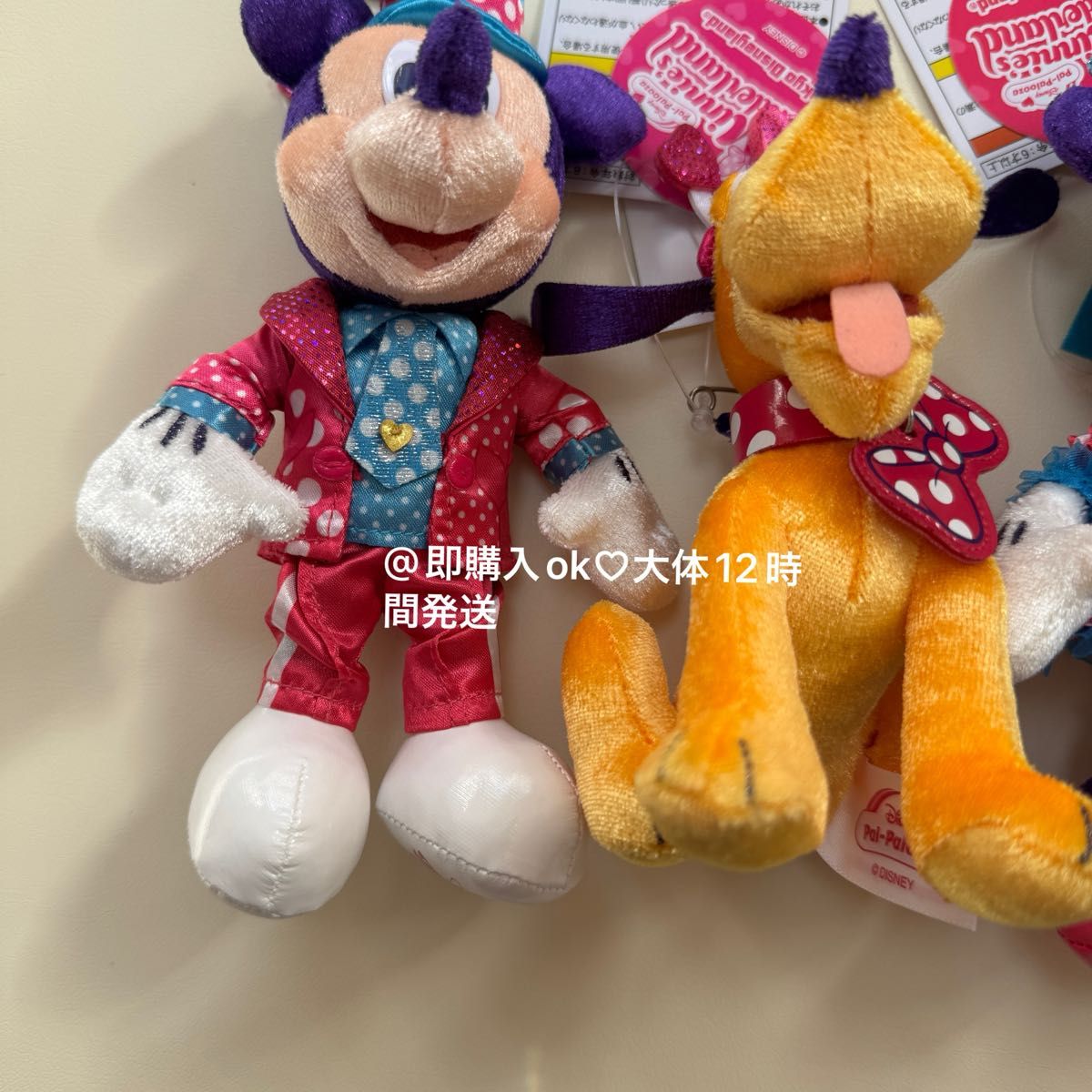 パルパルーザ 3個セット ミッキー ミニー プルート ぬいぐるみバッジ