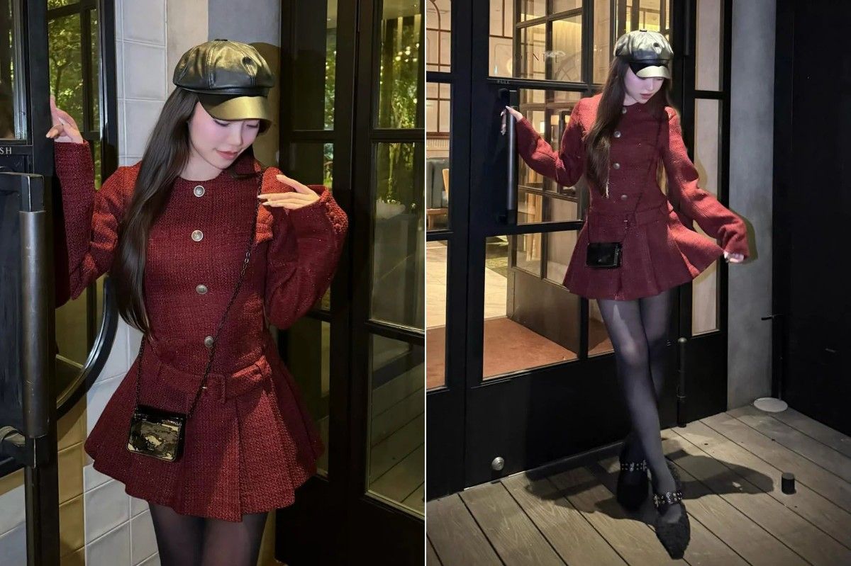 ダーリッチ darich ボックスプリーツツイードミニワンピース WHT FL