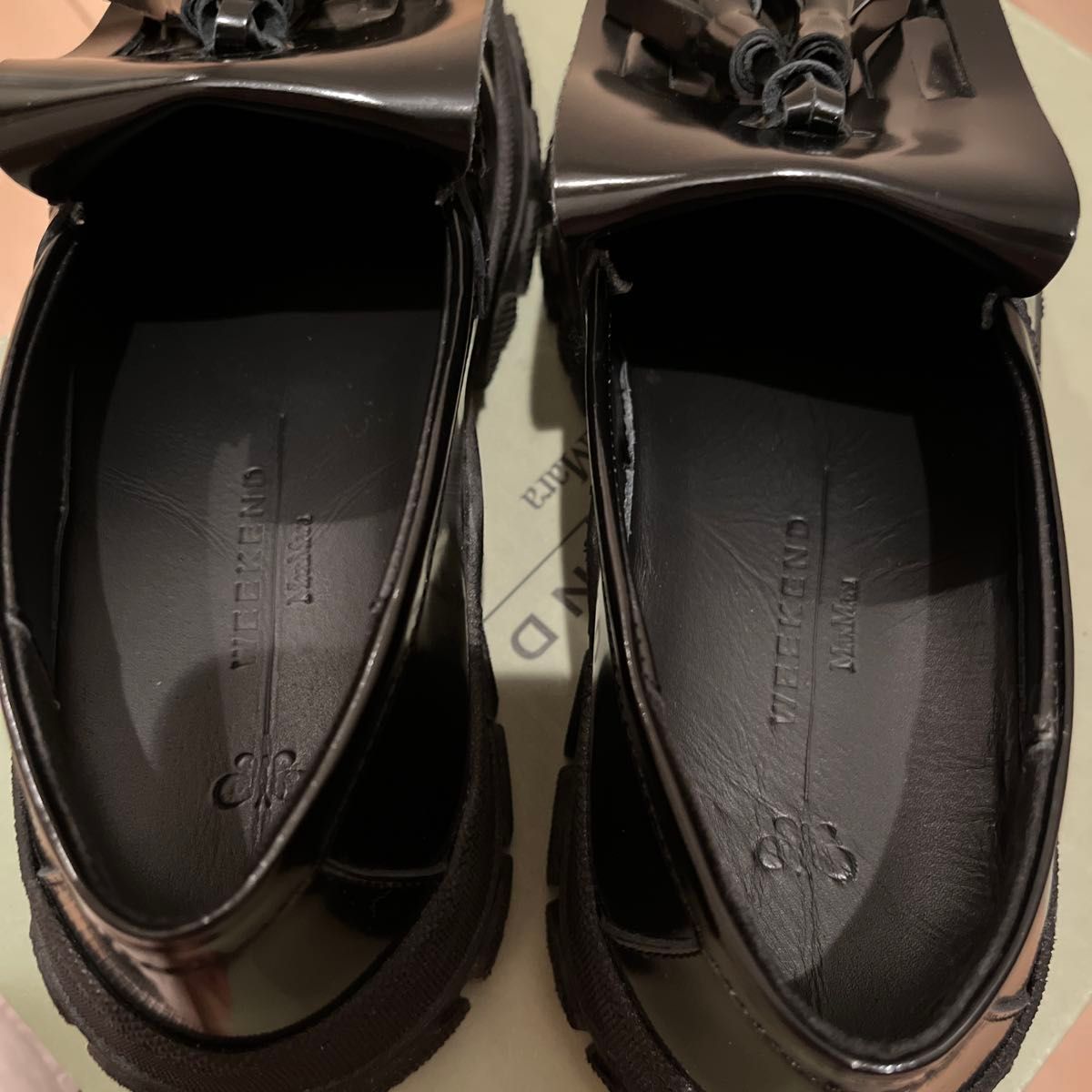 マックスマーラ ウィークエンド 黒 厚底タッセルローファー 37｜Yahoo