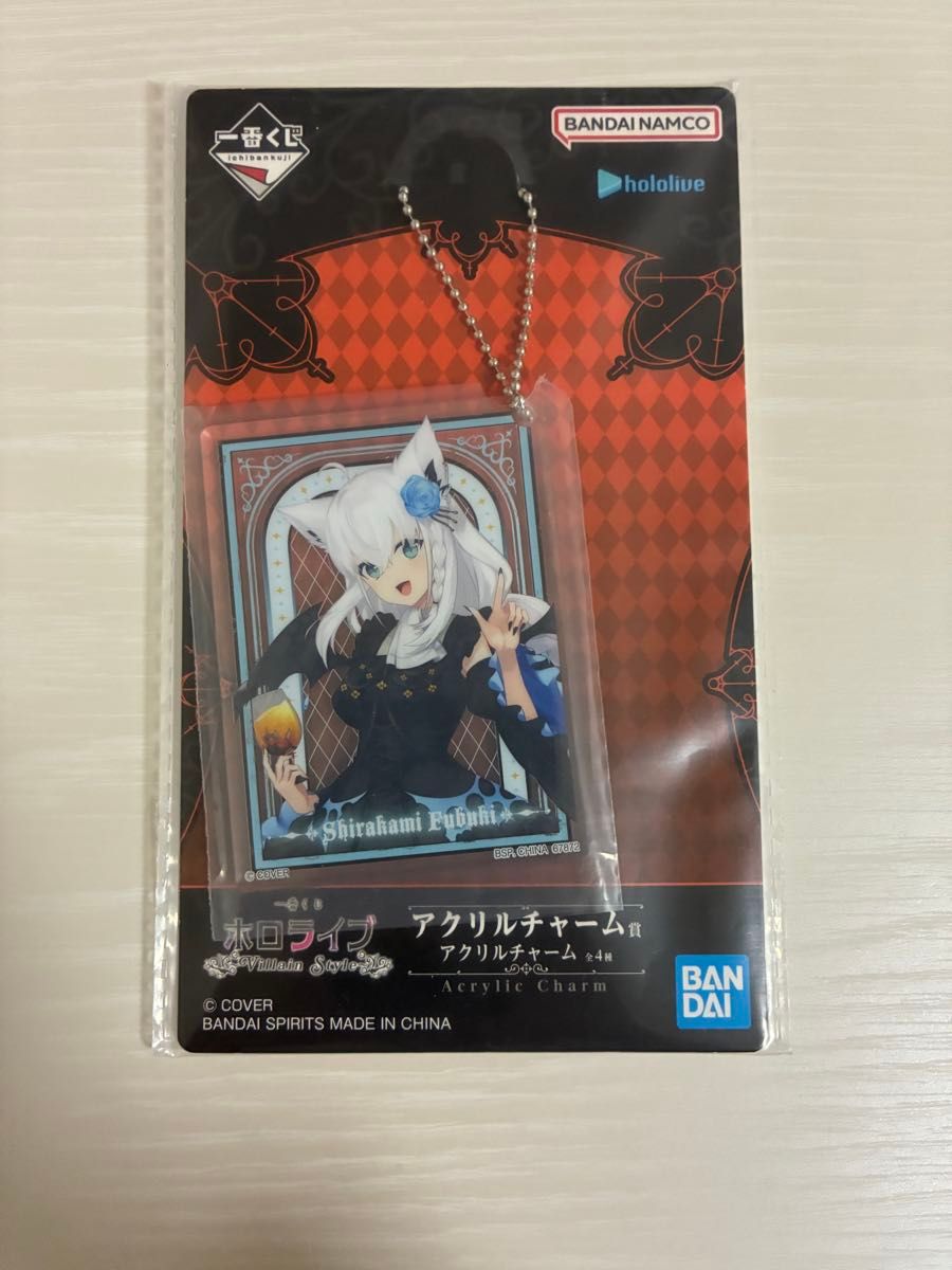 ホロライブ 一番くじ 白上フブキ ～Villain セット アクリルボード 缶
