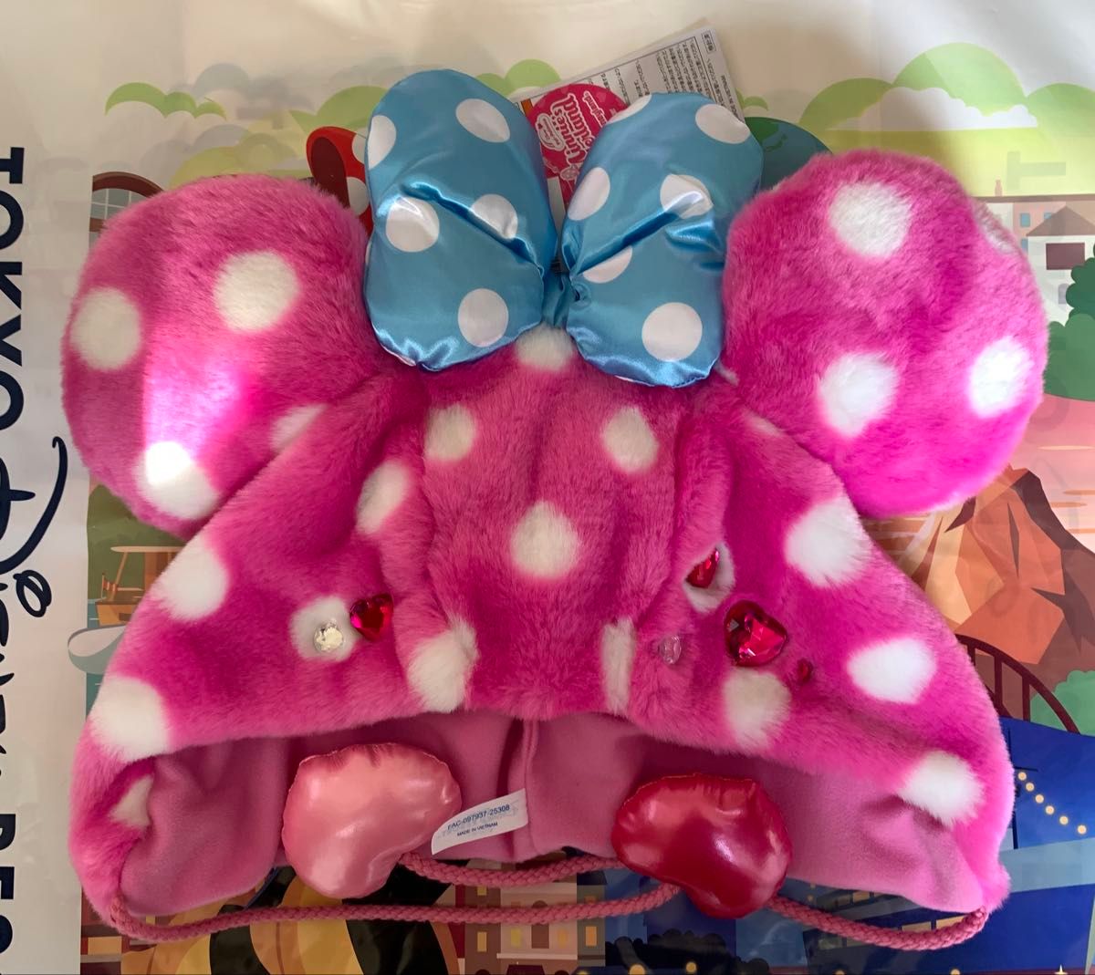 ディズニーミニーピンクパルパルーザファンキャップマフラー