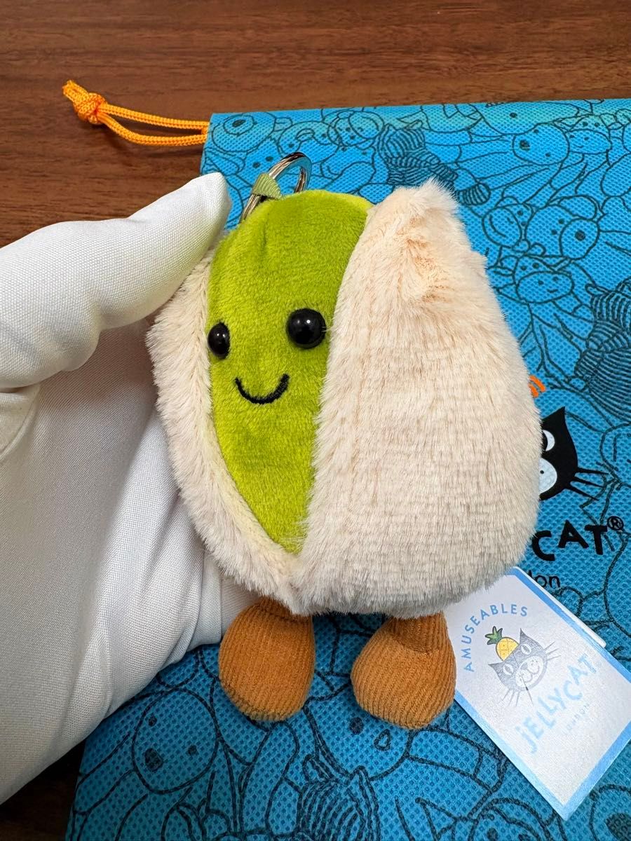未使用品 ジェリーキャットJellycat ピスタチオ型ぬいぐるみ