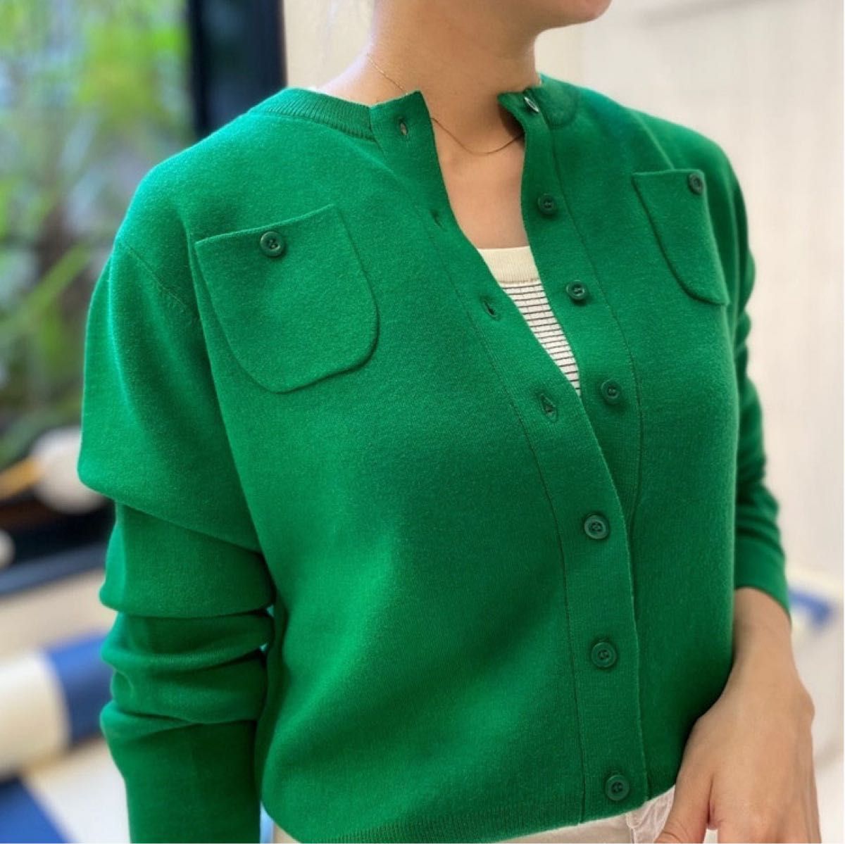 新品未使用 CABaN キャバン コットン カシミヤ クルーネック