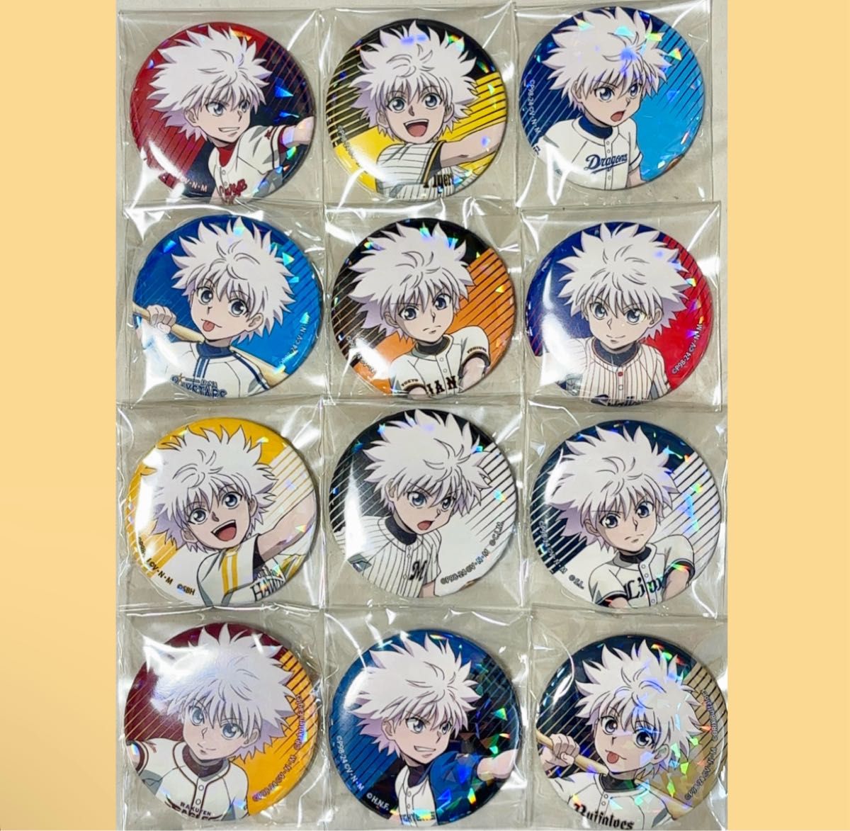 ハンターハンター HUNTER×HUNTER 12球団 プロ野球 ホログラム 缶バッジ