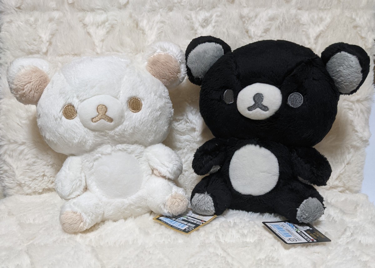 リラックマ リラックマモノクロぬいぐるみ ホワイト＆ブラックセット
