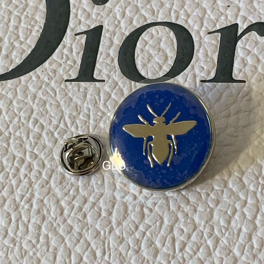 新品 ディオール ピンバッジ bee ミツバチ ノベルティ レア ブルー