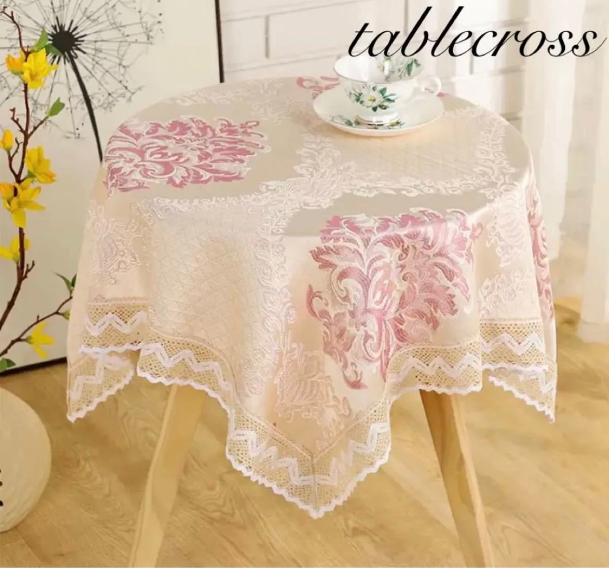 テーブルクロス レース 円形 花柄 手刺繍 フランフラン 可愛い 韓国