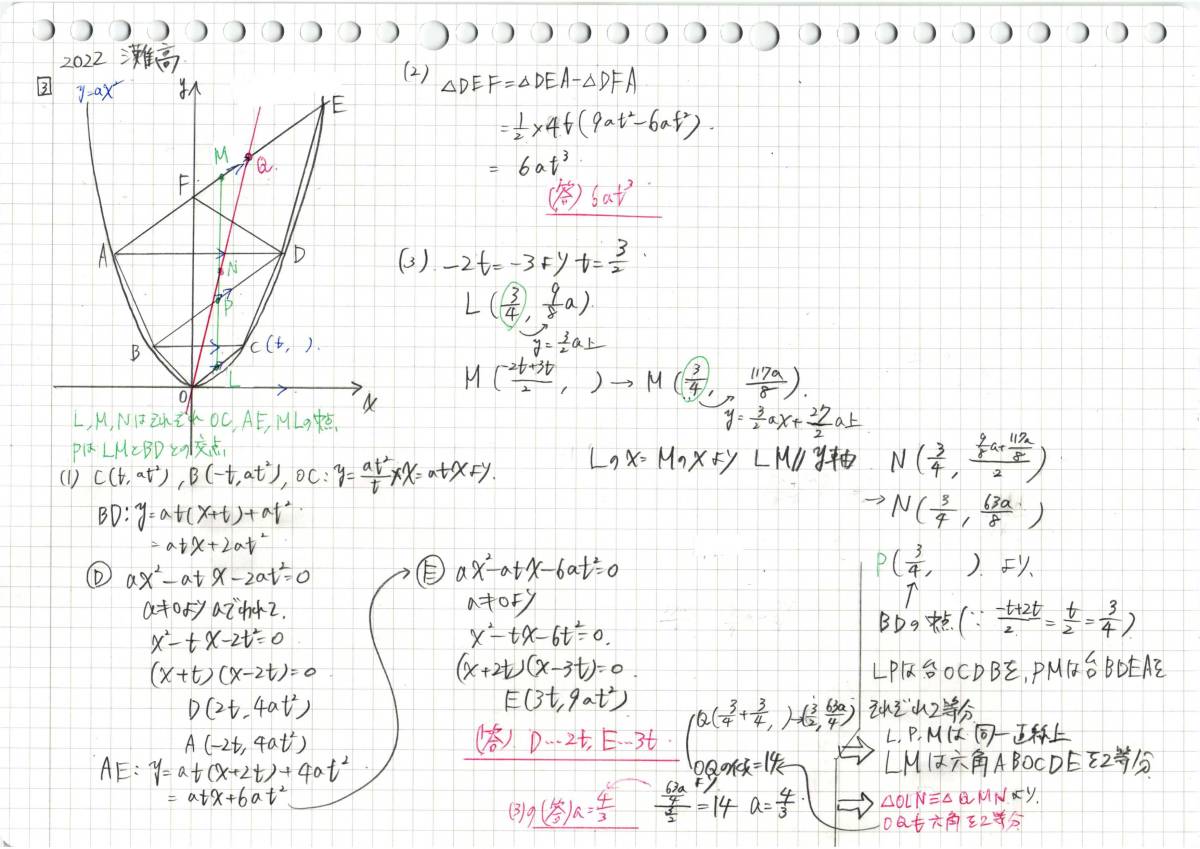 速報 塾講師のオリジナル 数学 解説 灘高校 2022 高校入試 過去問 灘高