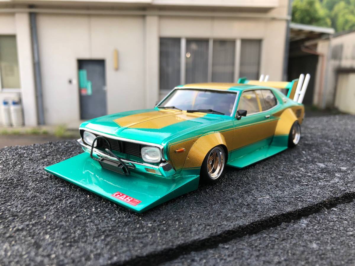 Yahoo!オークション - アオシマ製1／24日産ローレル街道レーサー ブ