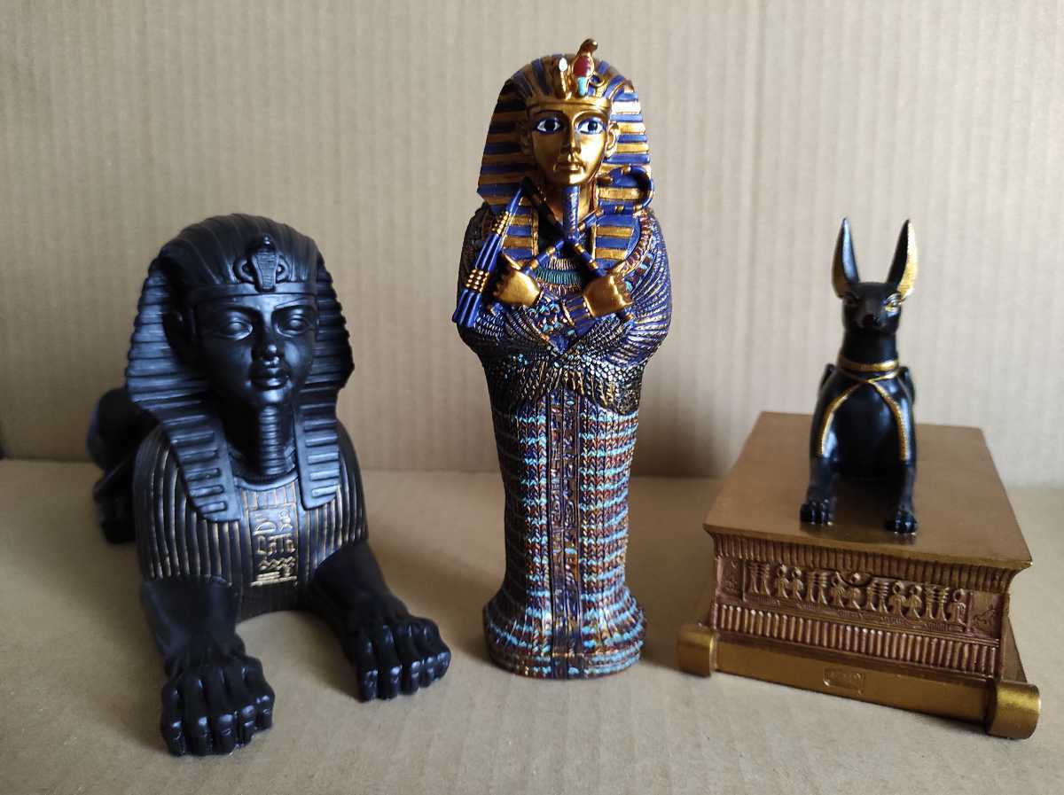 ツタンカーメン像・アヌビス像・スフィンクス像 エジプト文明3点セット
