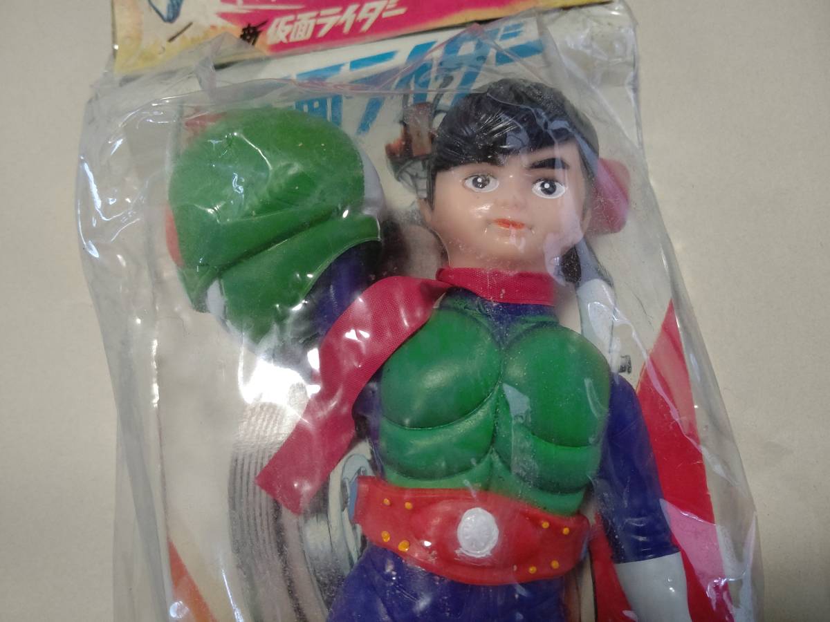 Yahoo!オークション - 仮面ライダー 面取れ ソフビ 25㎝ 当時物 新仮面