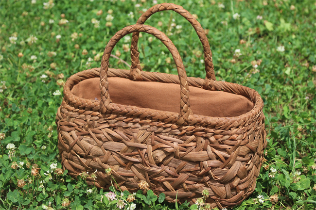 乱れ編み 山葡萄 かご 籠 バッグ 一番皮 中布と内ポケット付き 山葡萄