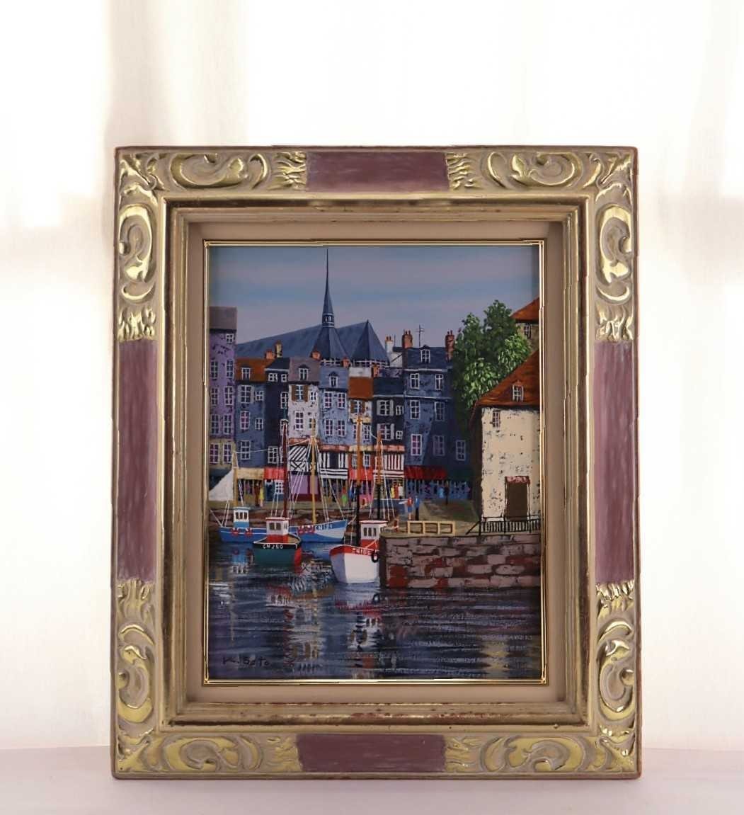 Yahoo!オークション - 真作 佐藤計 油彩「オンフルール」画寸 F6 鹿児