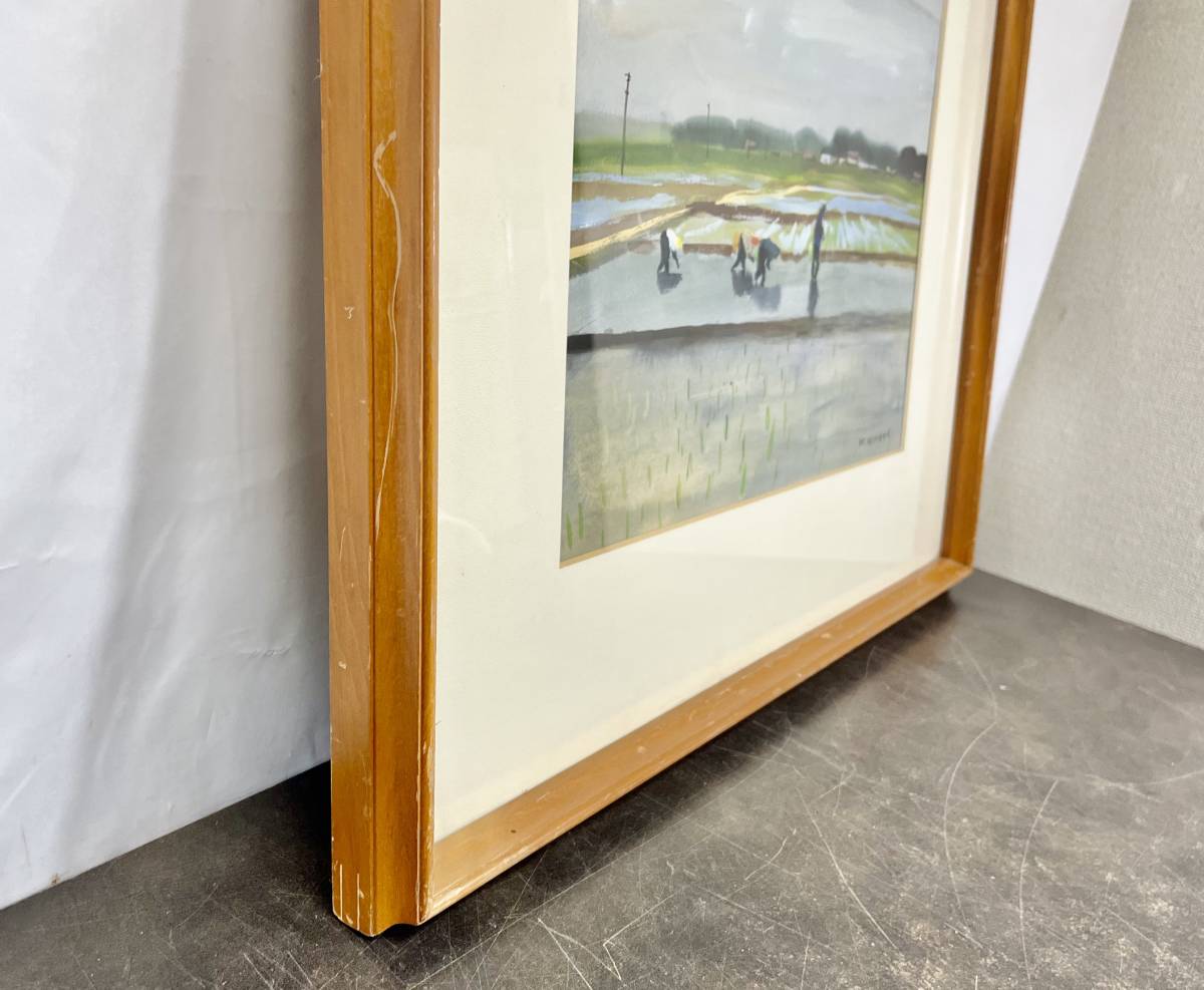 Yahoo!オークション - 宮田耕二 水彩画 「田植」 F6号 肉筆 サイン有