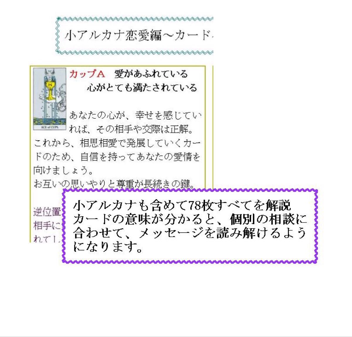 恋愛タイプ別カード78枚解説書 タロットカード占いオリジナルテキスト