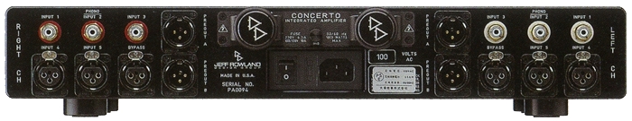 Jeff Rowland Concerto Integratedの仕様 ジェフローランド