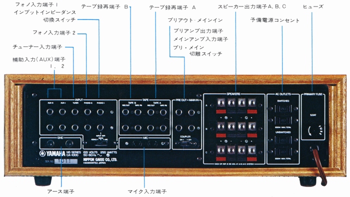 YAMAHA CA-1000の仕様 ヤマハ