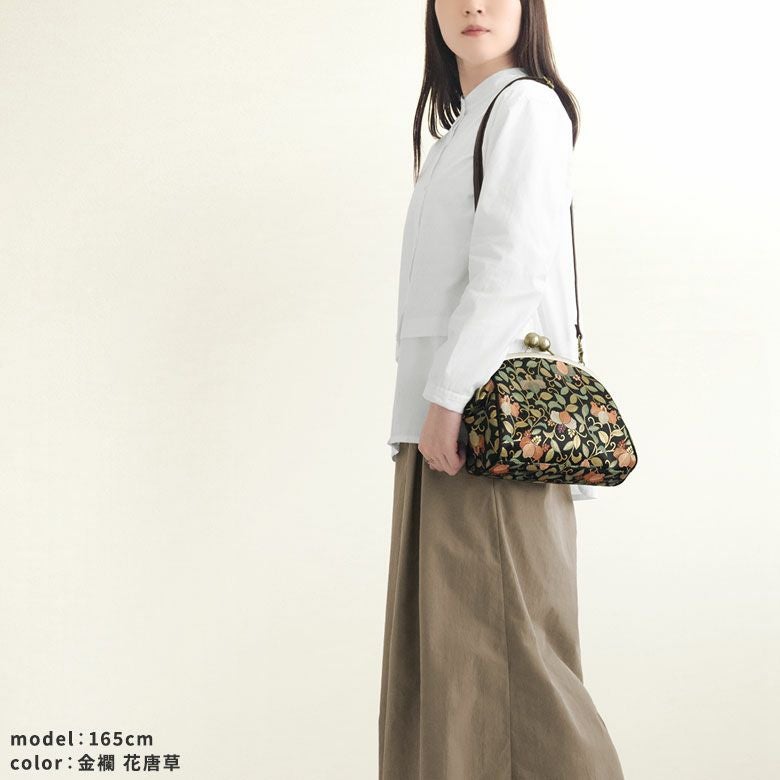 在庫商品】大玉がま口ポシェット【金襴・帯地（アソート）】 | がま口