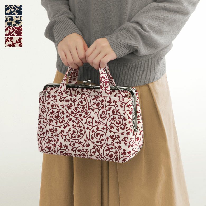 在庫商品】がま口手提げバッグ【帆布・蛸唐草】 | がま口の専門店