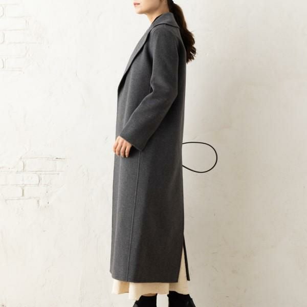 マックスマーラ コート ポルド ベルト付き グレー レディース Max Mara