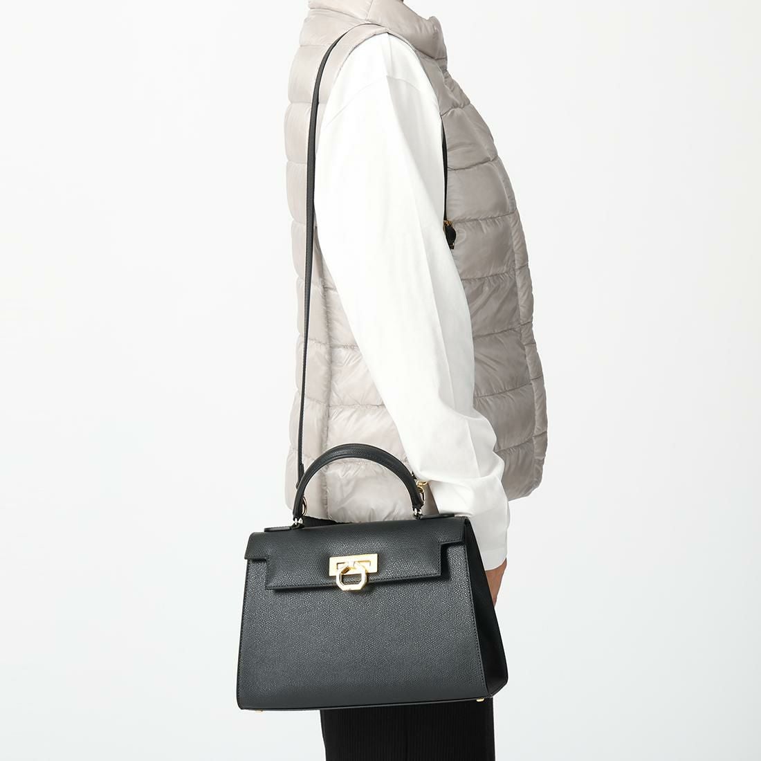 カルボッティ ハンドバッグ ショルダーバッグ エレナ ブラック