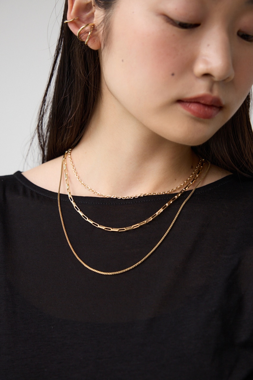 ステンレス3連ミックスチェーンネックレス｜WOMEN｜250HAB56-358K