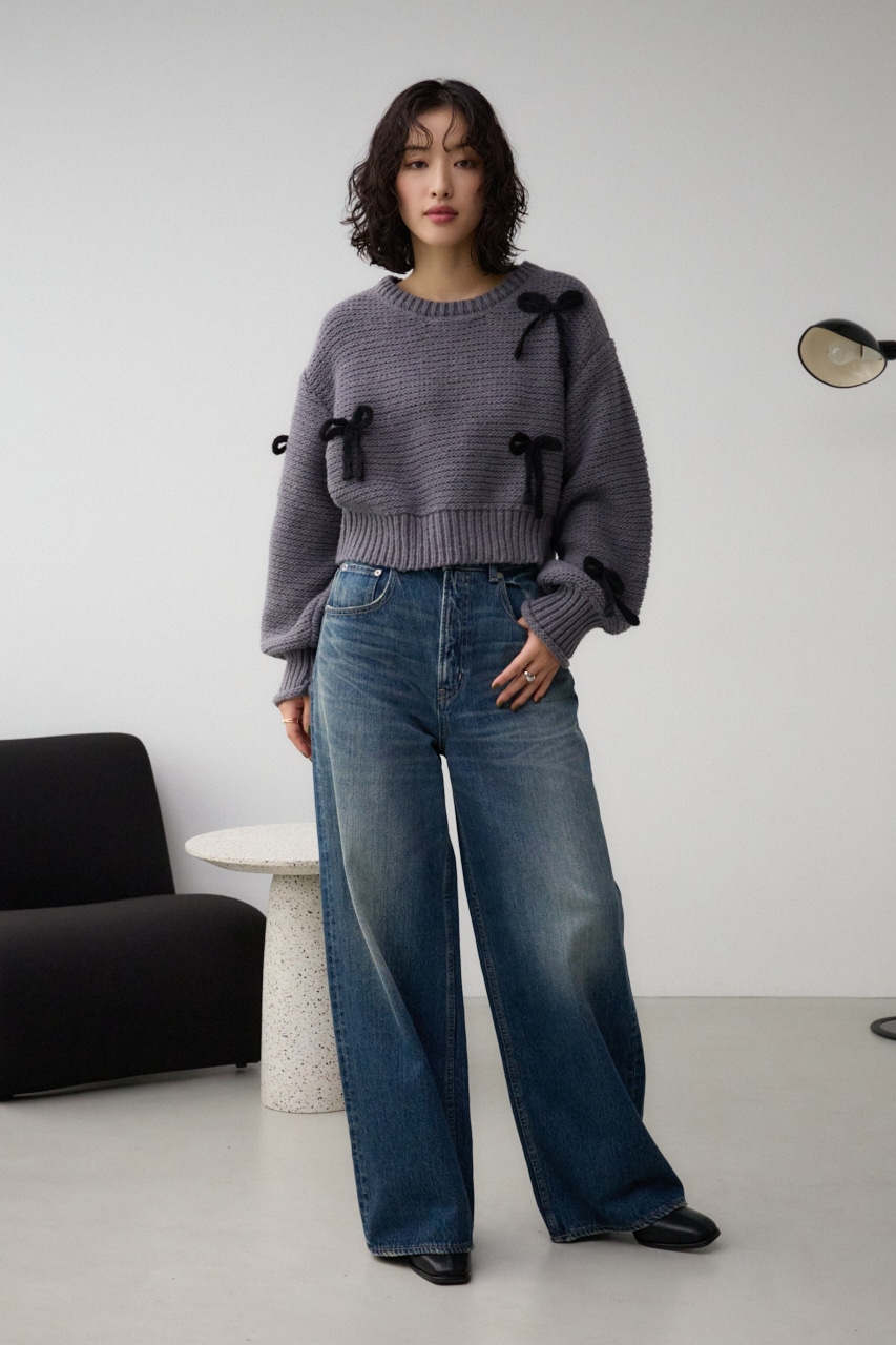 リボンモチーフニット｜WOMEN｜250HAC70-548I｜AZUL BY MOUSSY