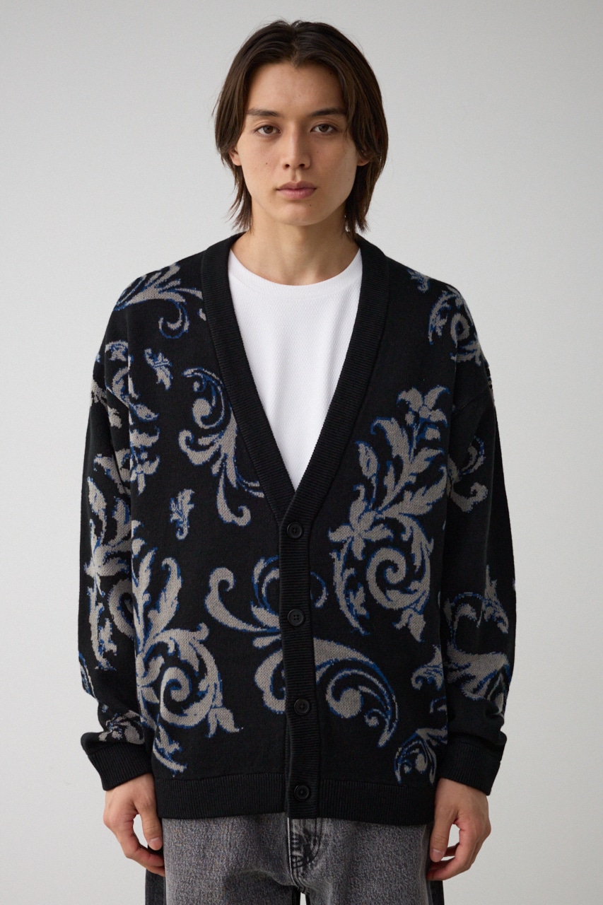 レトロフラワージャガードカーディガン｜MEN｜251HAT70-146H｜AZUL BY