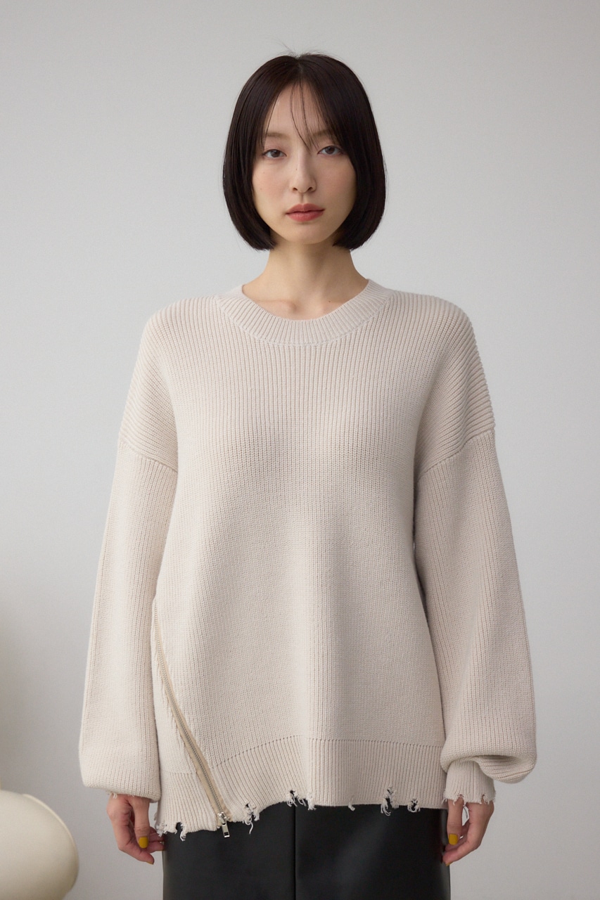 サイドZIPニットトップス｜WOMEN｜250IAB70-3021｜AZUL BY MOUSSY