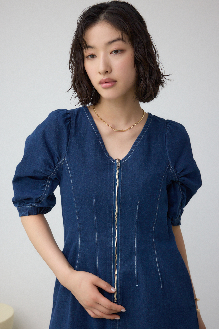 フロントジップ半袖デニムワンピース｜WOMEN｜250ISC13-490D｜AZUL BY