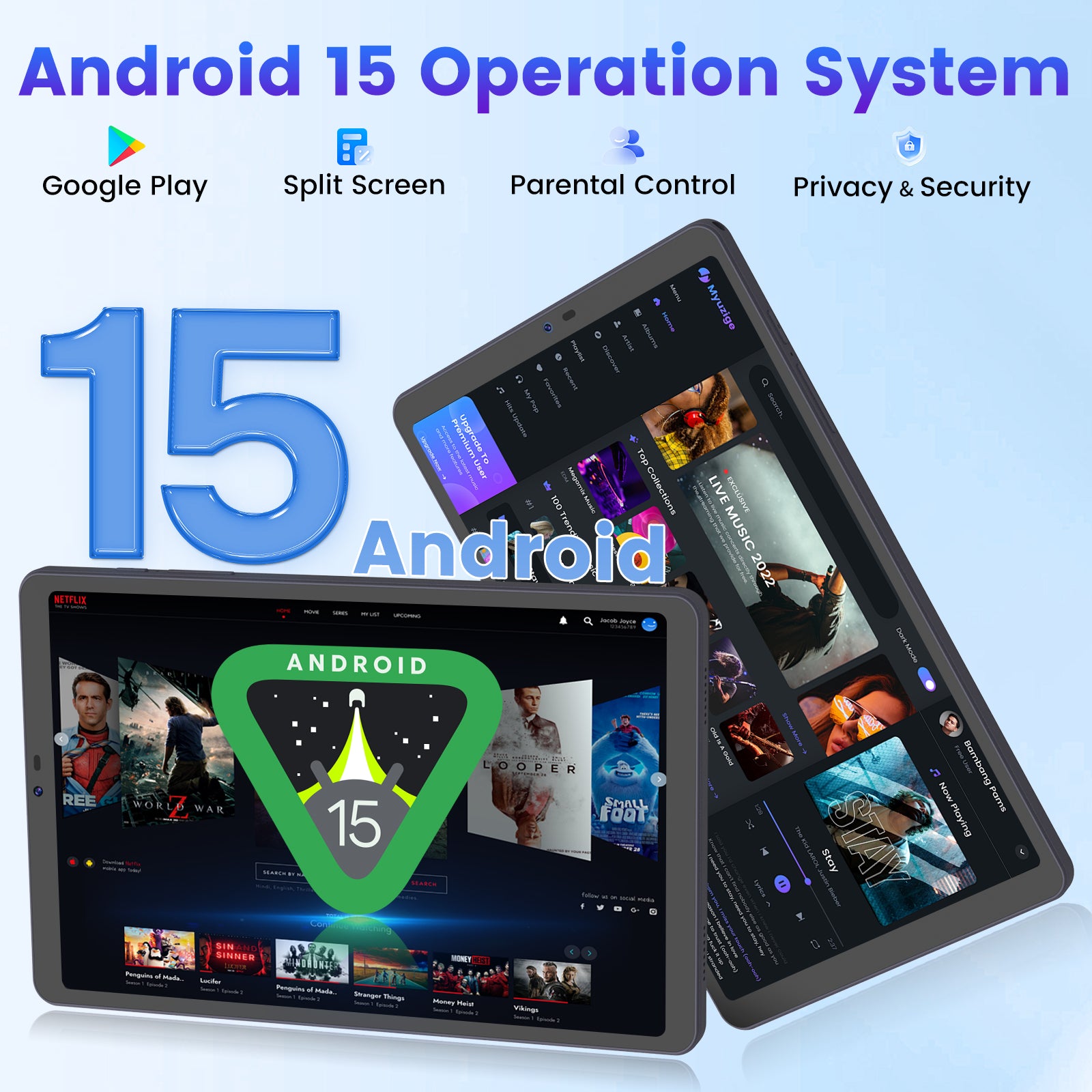 Mini Tablet 8.7 inch, Android Tablet with 5000mAh, Wi-Fi 6 & BT5.0