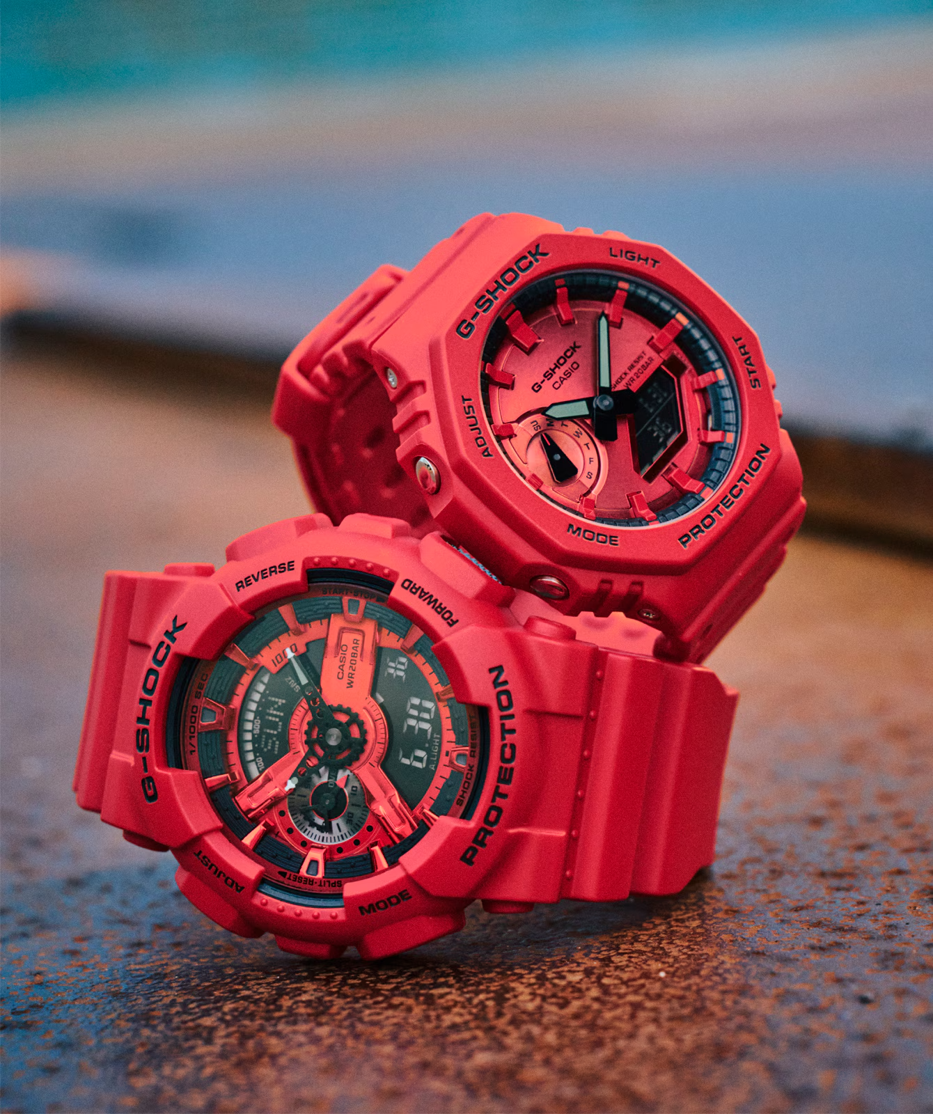 G-Shock GA2100RRB-4A Vivid Red Bright Toughness Octagonal Ana-Digi