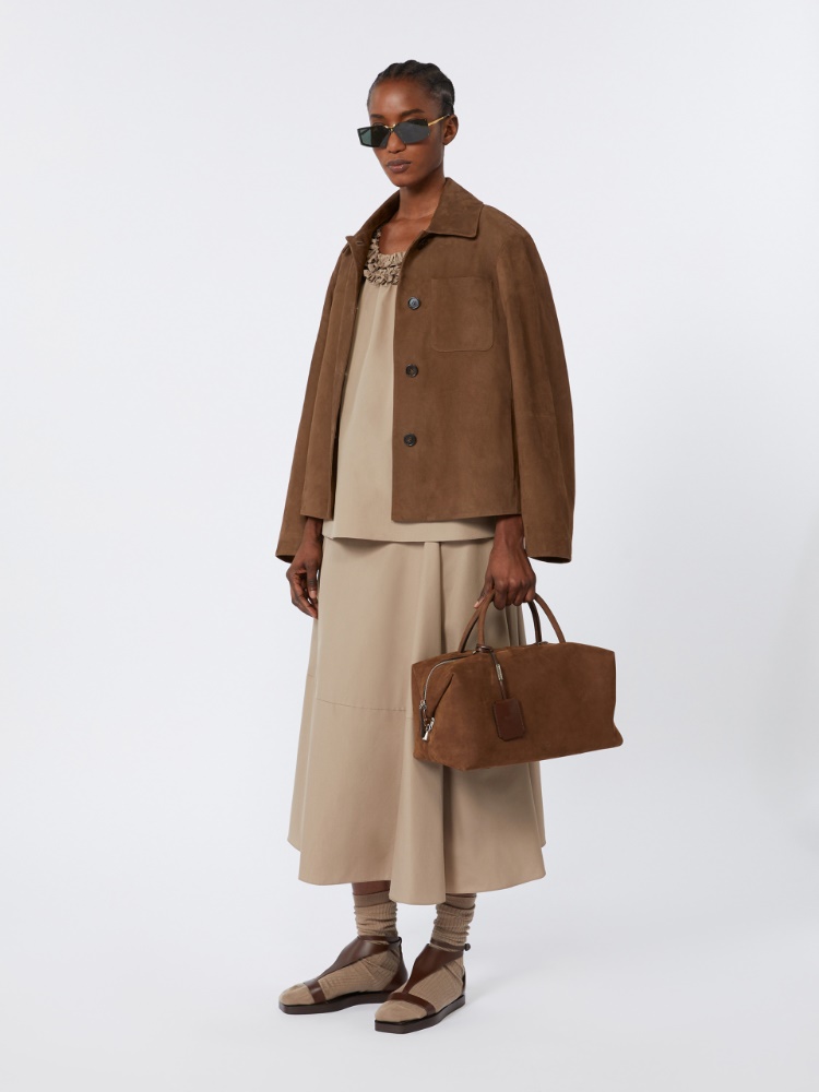 Suede shacket, dark brown | Max Mara