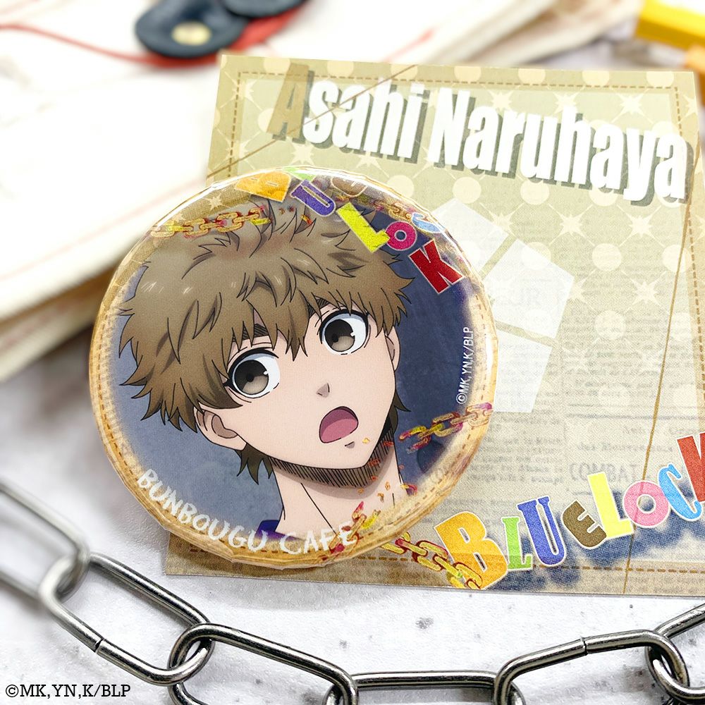 ブルーロック×文房具カフェ ワッペンモチーフ 缶バッジ 二子一揮
