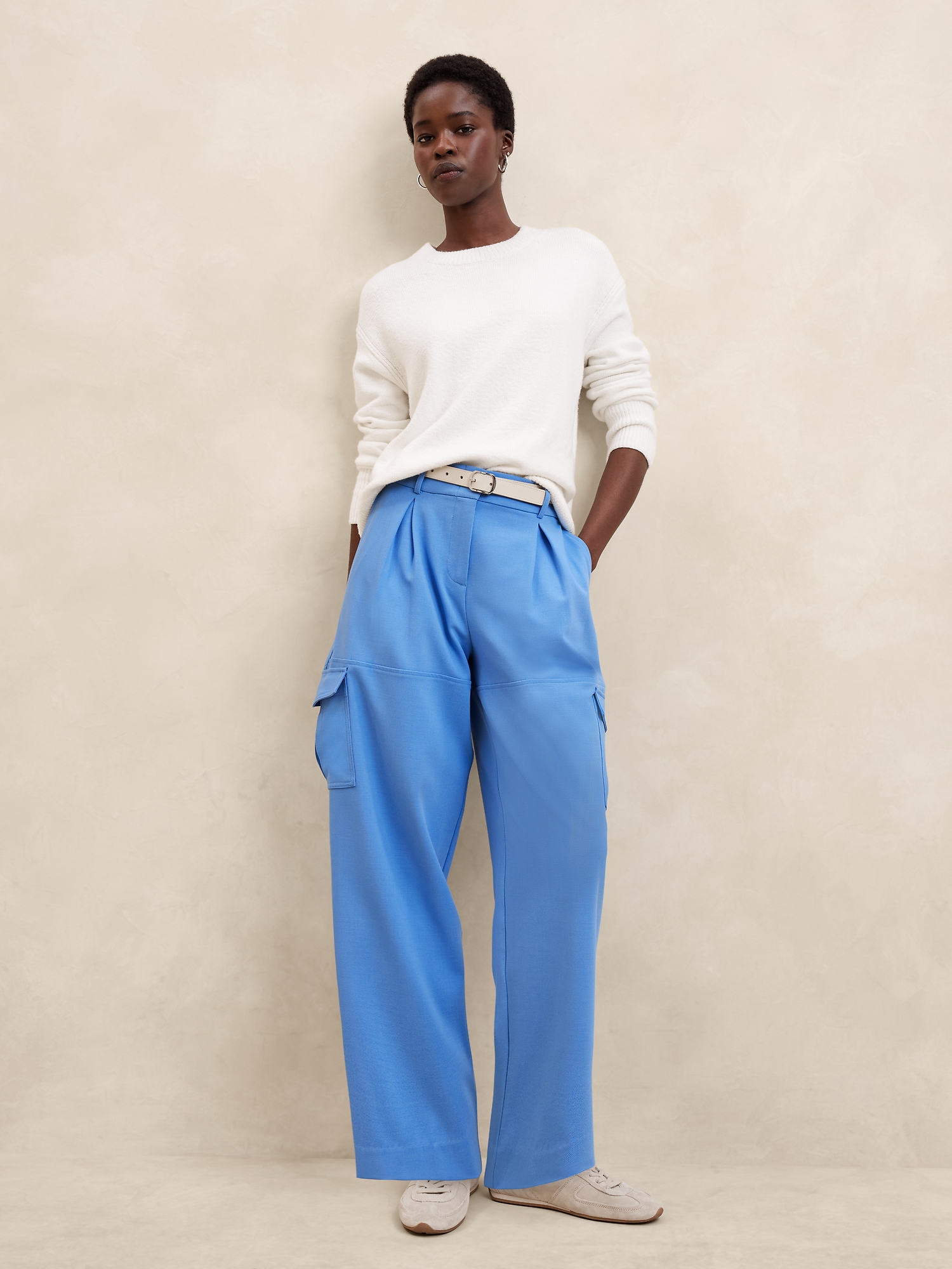 High-Rise Straight Twill Cargo Pant | Banana Republic Factory