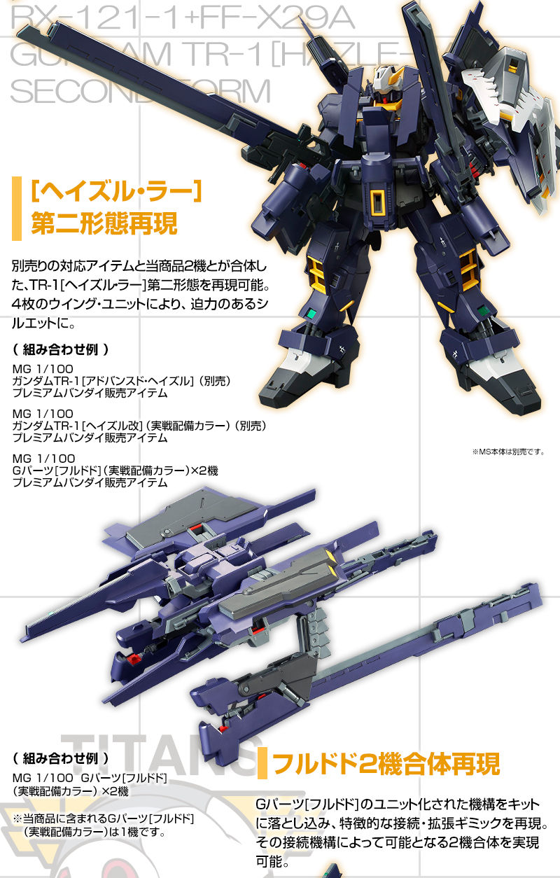 MG 1/100 Gパーツ［フルドド］（実戦配備カラー）｜プレミアム