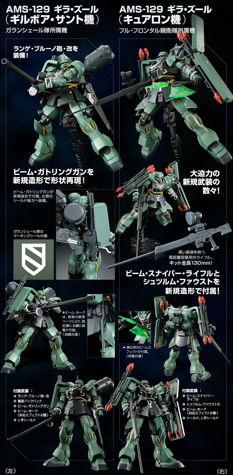 2品セット】HG ギラズール ギルボアサント機／キュアロン機 HG ギラ