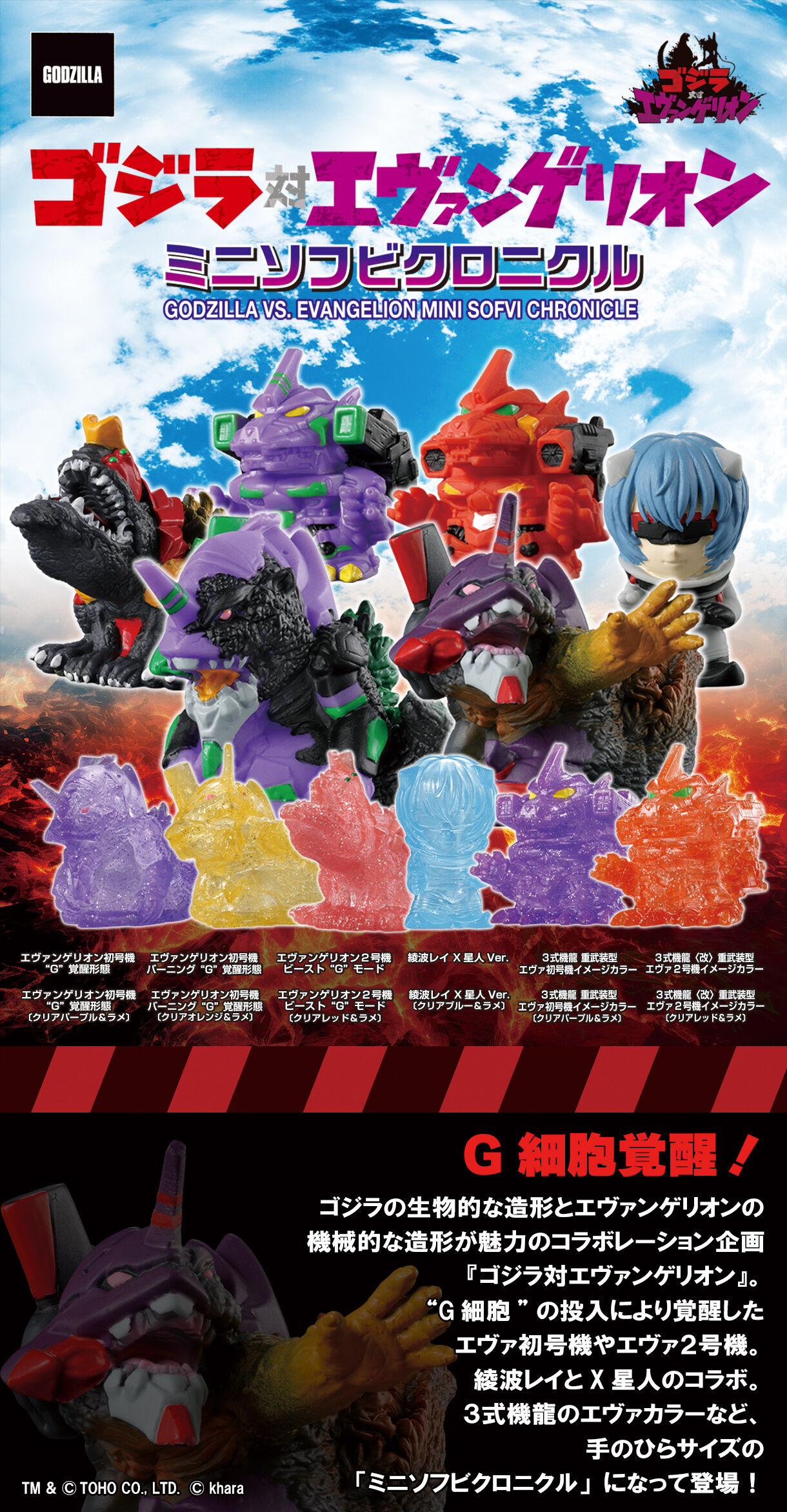 ゴジラ対エヴァンゲリオン ミニソフビクロニクル（BOX） | ゴジラ