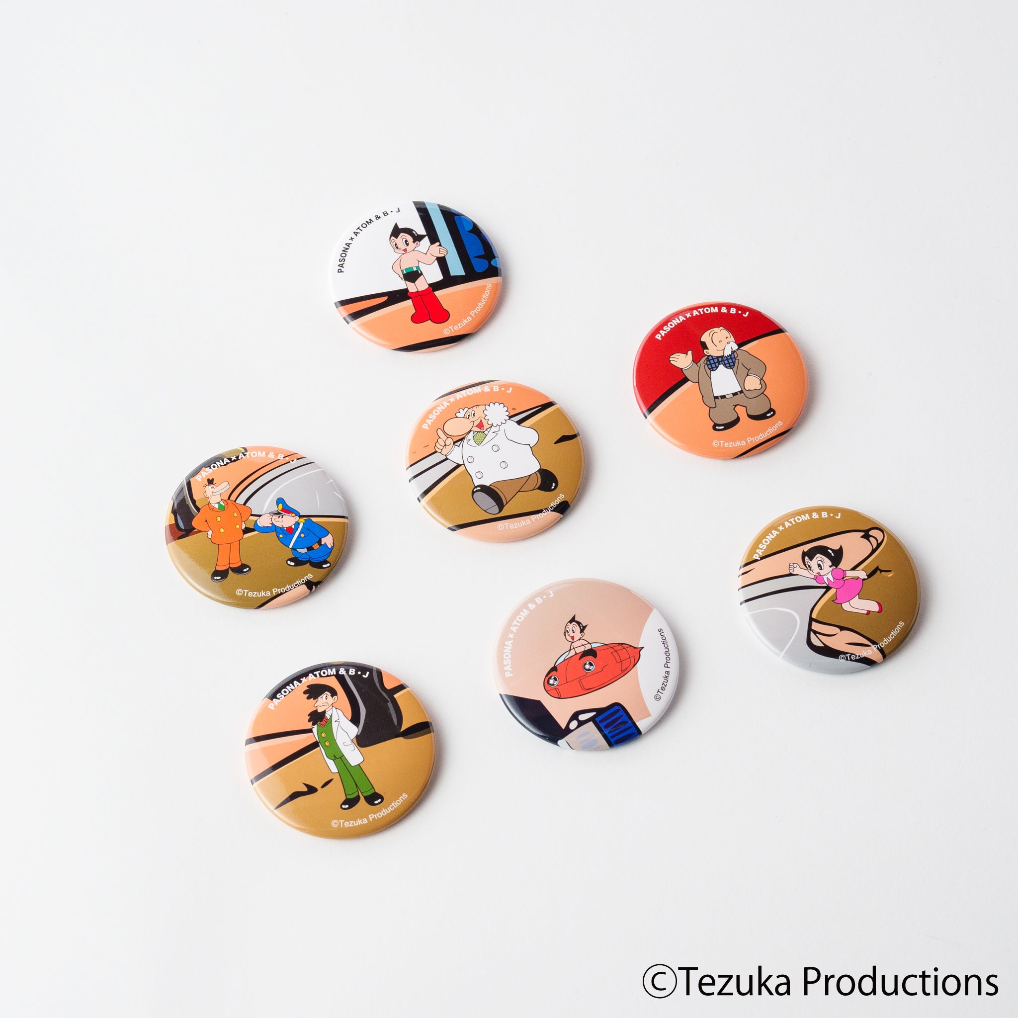 缶バッジ 田鷲警部＆中村課長 PASONA×ATOM & B・J