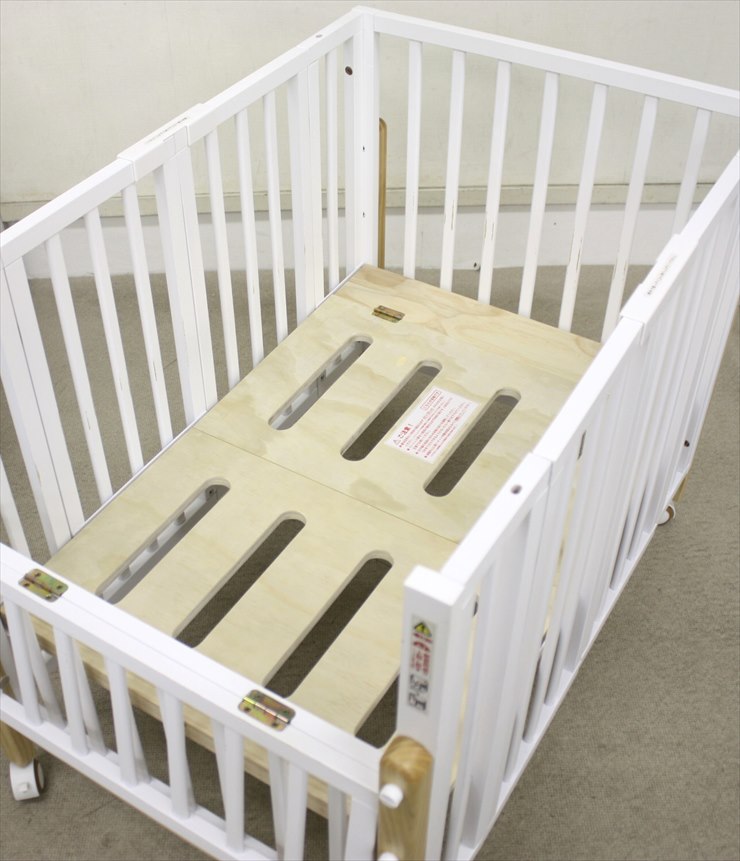 パタンⅡ 折りたたみミニベビーベッド ホワイト №48914 | ベビー用品の