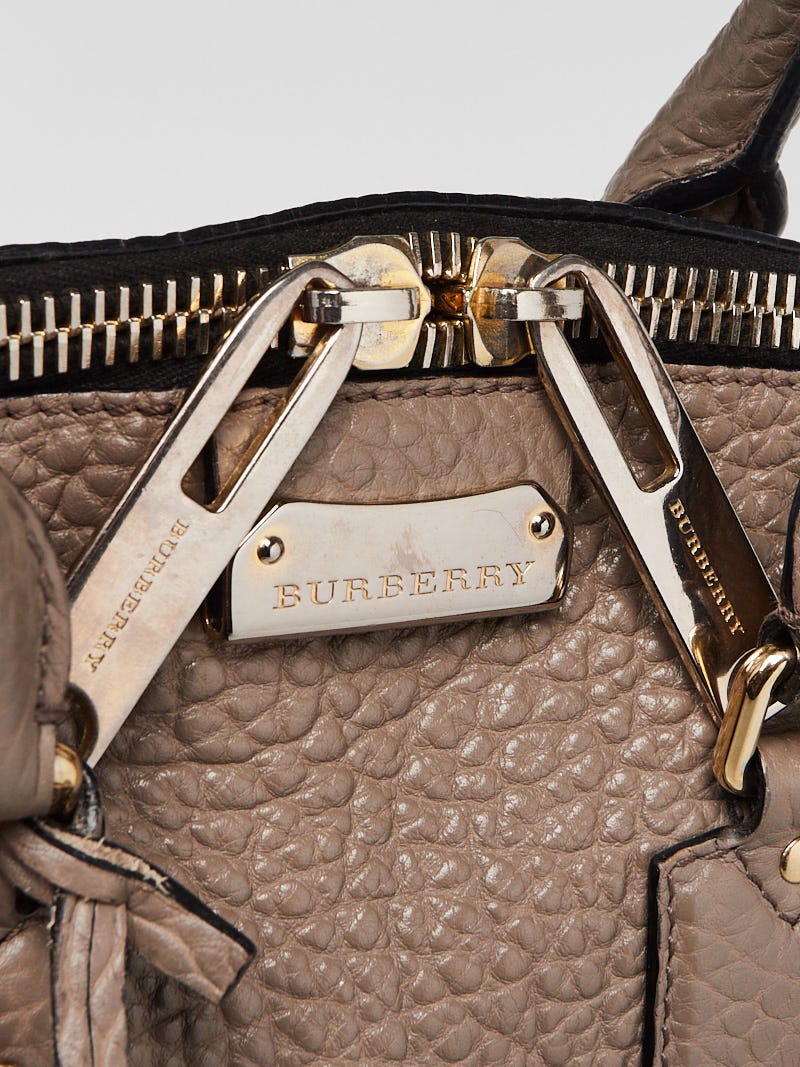 Burberry Grey Grain Leather Small Orchard Satchel Bag | Yoogi's Closet