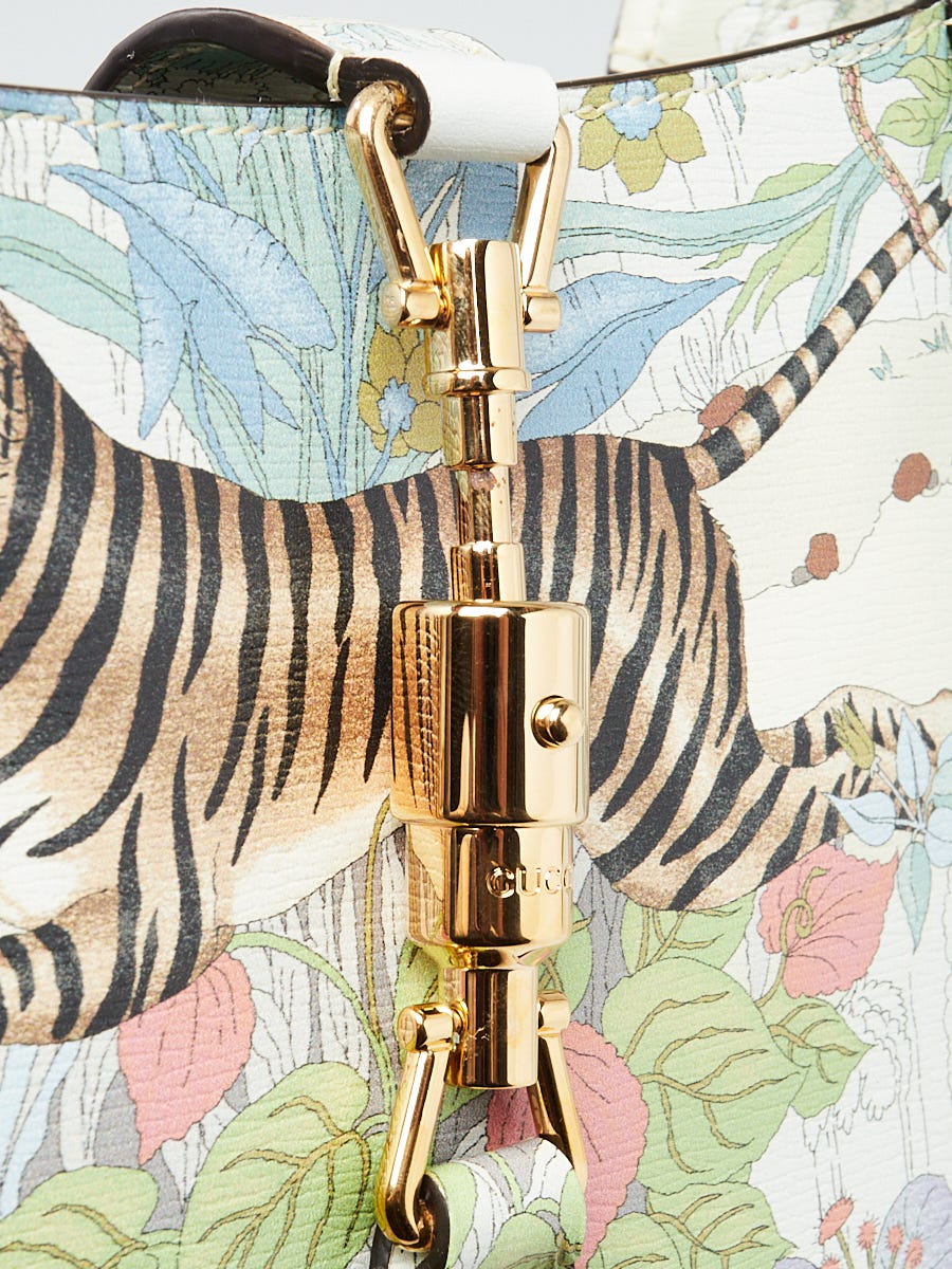Gucci Chalk White/Multicolor Calfskin Tiger Savanah Small Jackie