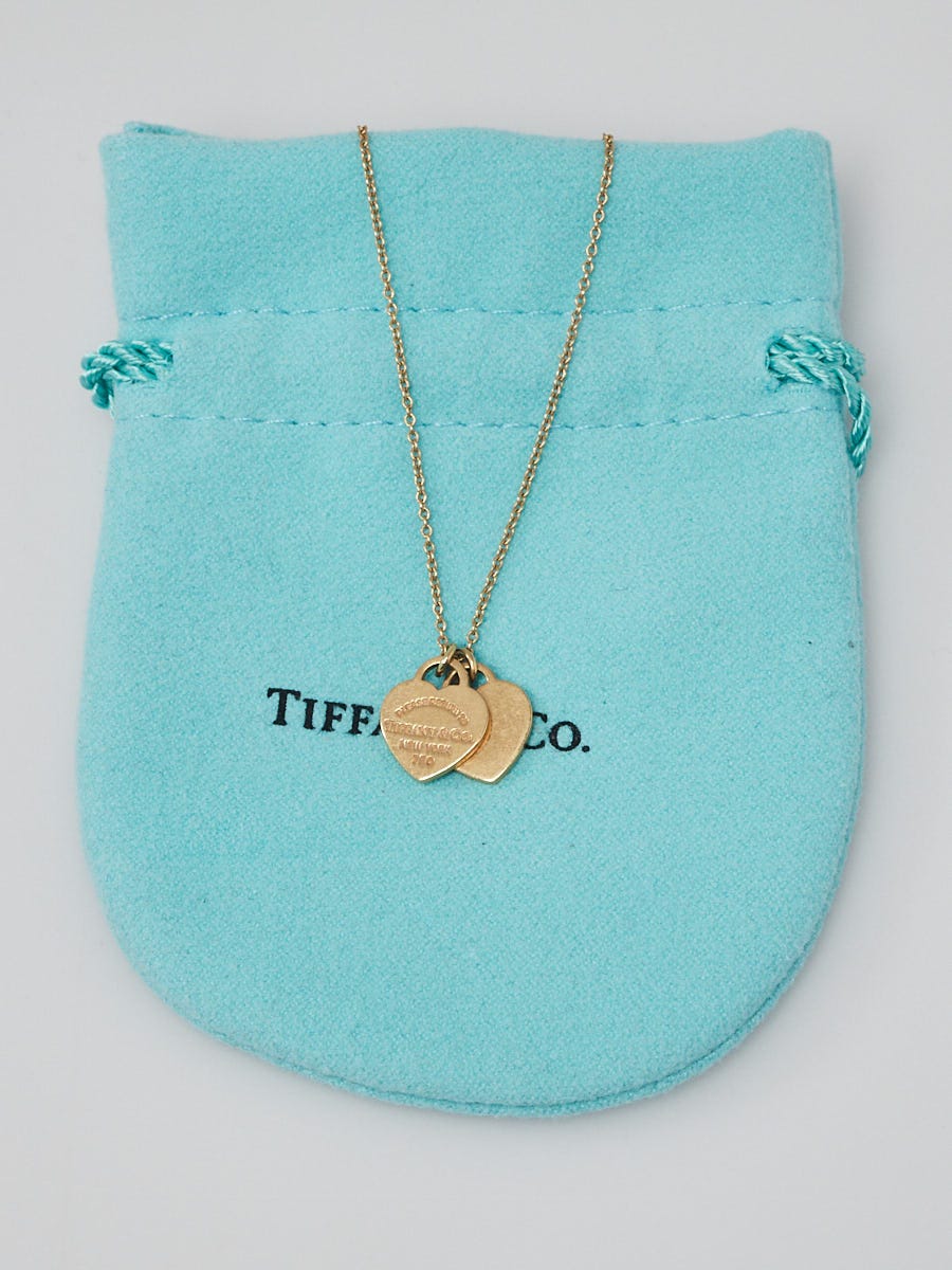 Tiffany & Co. 18K Yellow Gold Return to Tiffany Mini Double Heart
