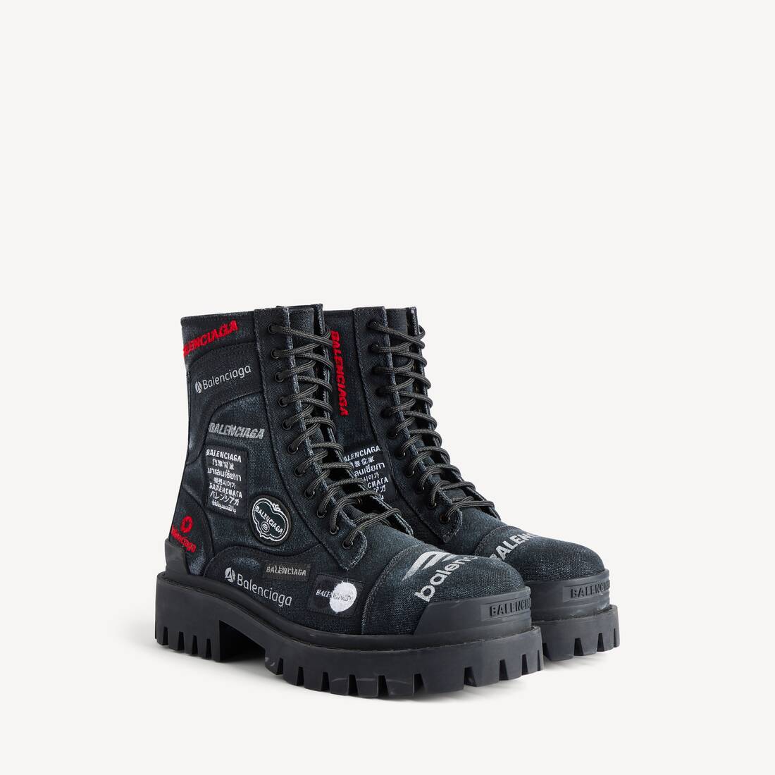 Men's Combat Strike Boot in Black | Balenciaga US