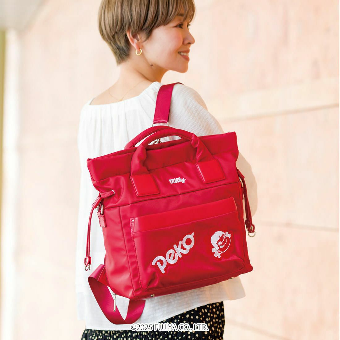 ペコちゃんコラボ3wayナイロンバッグ＜ミルキープリモ＞ | バルコス