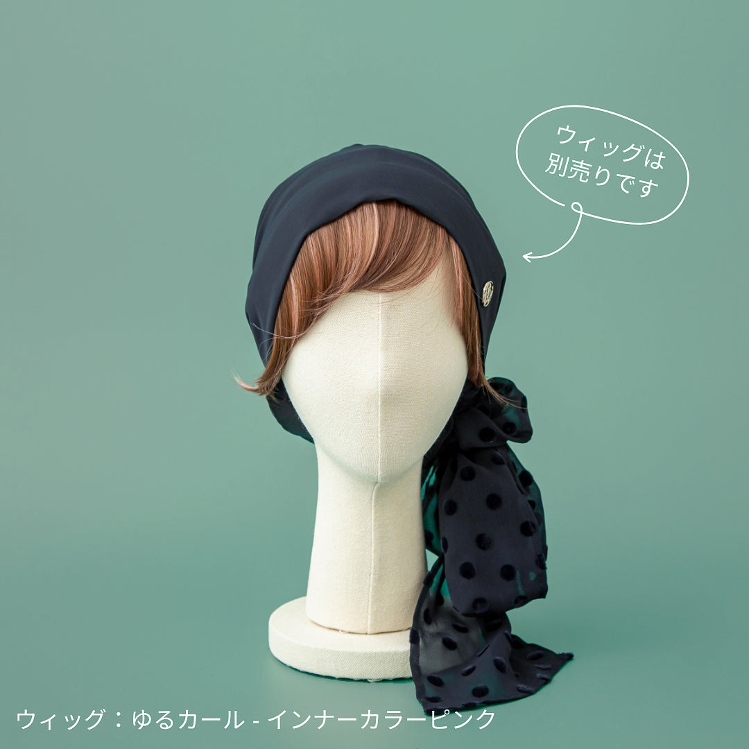 SCARF HAT (M) / Dot Chiffon-Navy – BAREN（バレン）