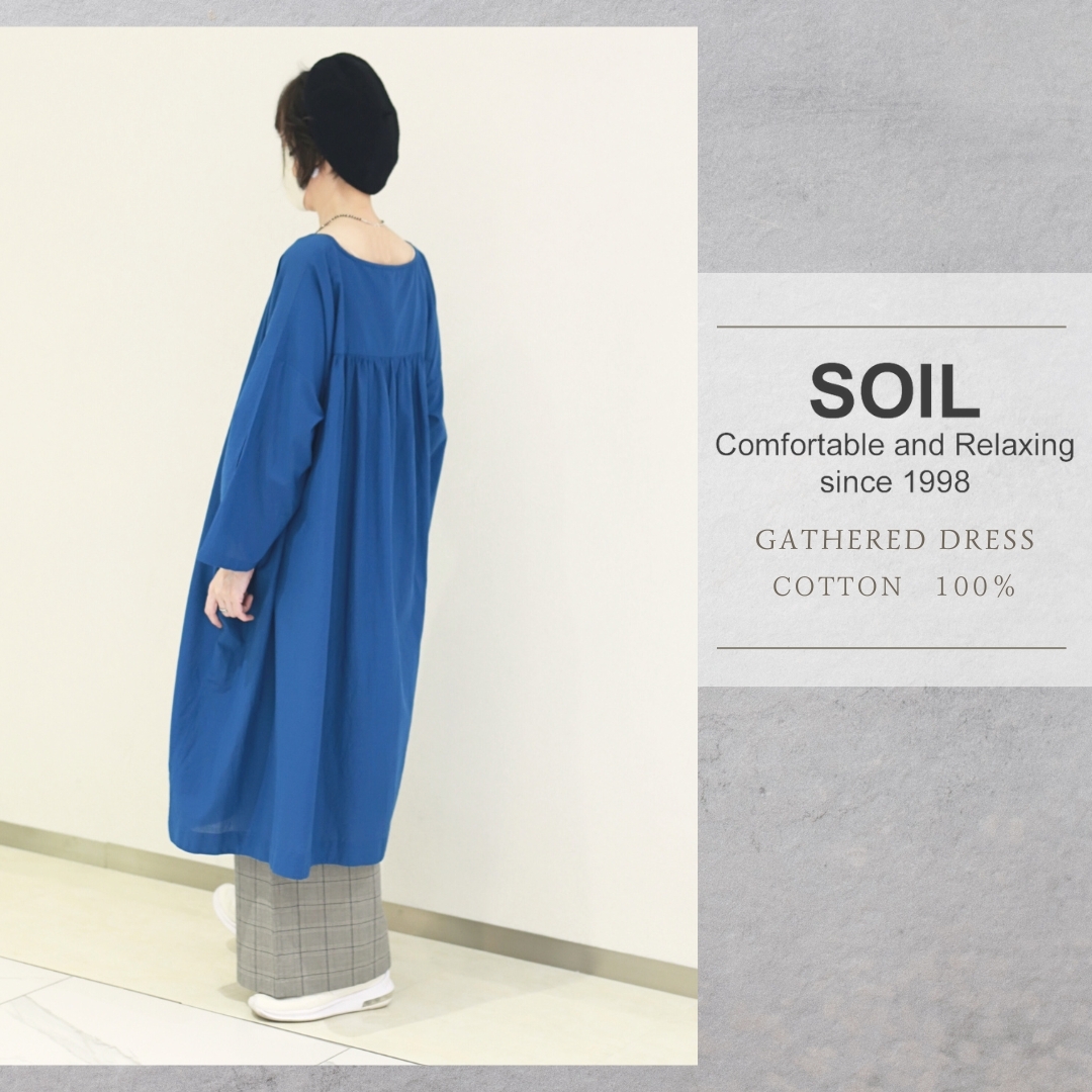 SOIL/ソイルNSL25033(ワンピース) 60s CAMBRIC PLAIN CREW-NECK BACK