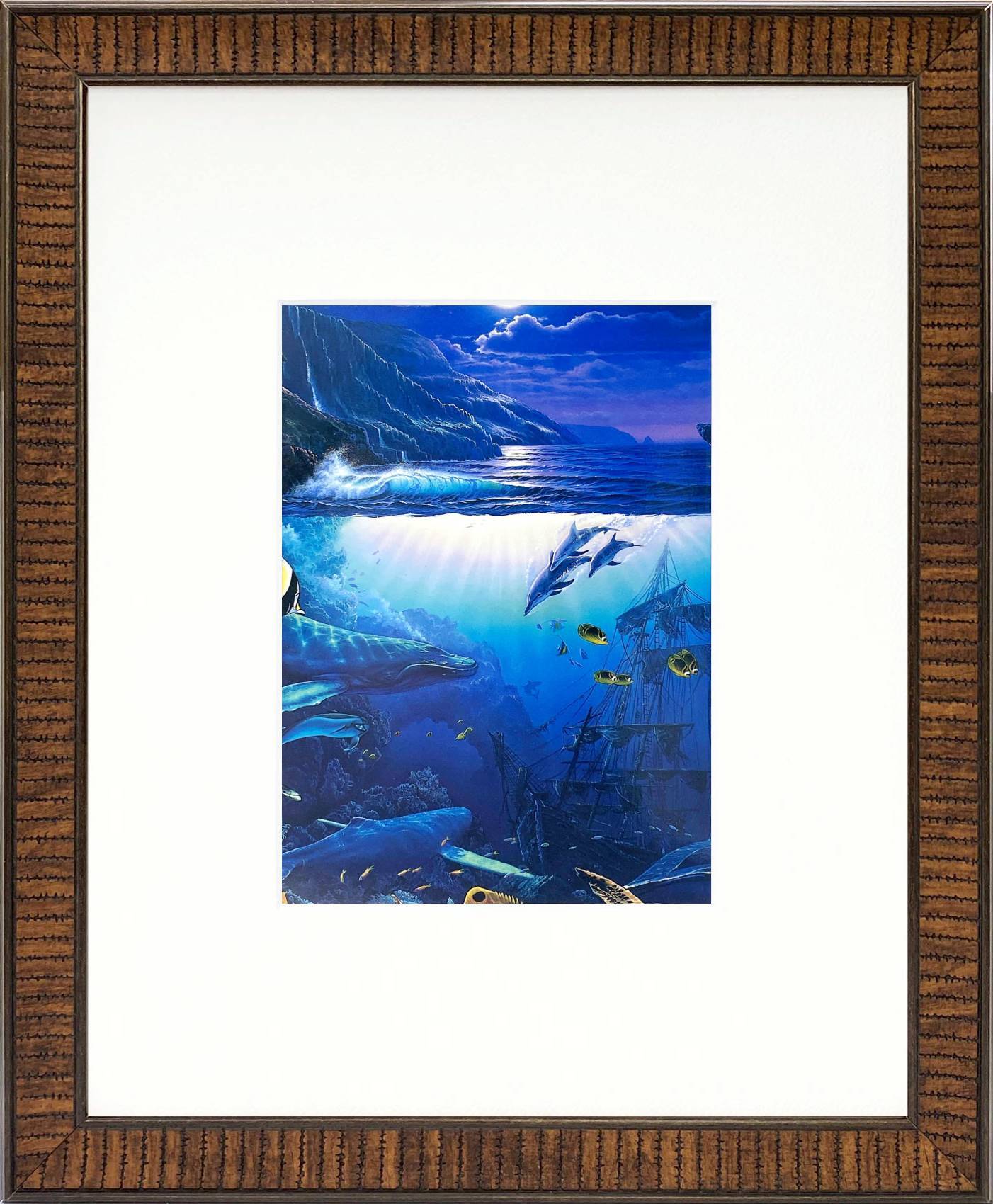 ラッセン ミニアート「マウイ ホエール ソング」額縁 2種展開 絵画