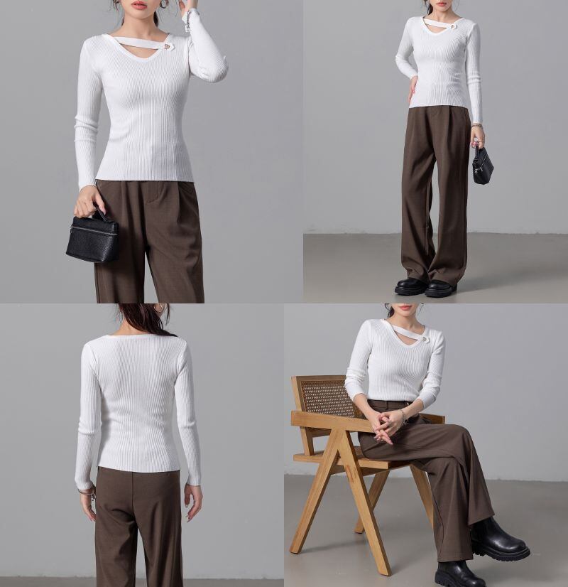 メール便】ハートデザインネックニット／tops2161 | DAY CLOSET