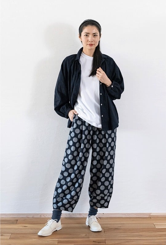 カスリラ 備後絣 長袖シャツ M〜L カスリラ 備後絣 長袖シャツ M〜L